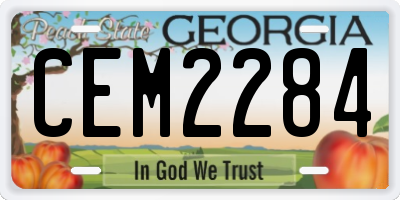 GA license plate CEM2284