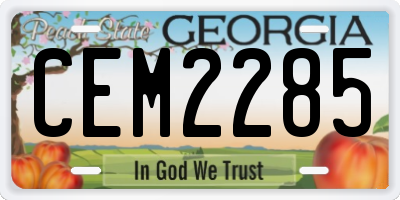 GA license plate CEM2285