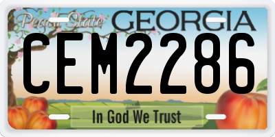 GA license plate CEM2286
