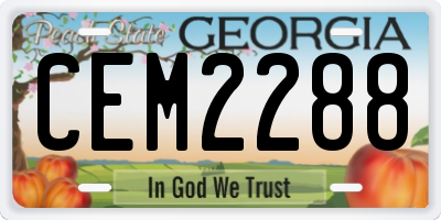 GA license plate CEM2288