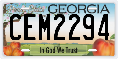 GA license plate CEM2294