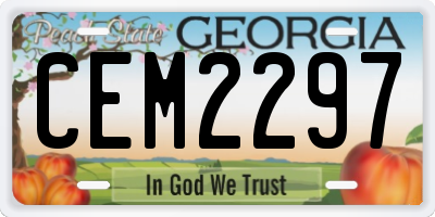 GA license plate CEM2297