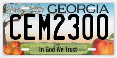 GA license plate CEM2300
