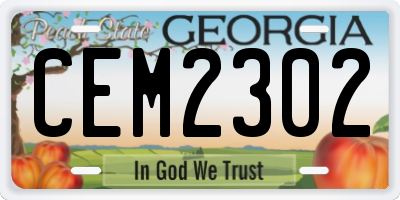 GA license plate CEM2302