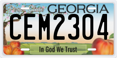 GA license plate CEM2304