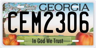 GA license plate CEM2306