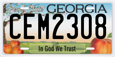 GA license plate CEM2308