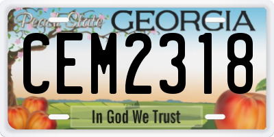 GA license plate CEM2318