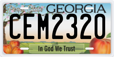 GA license plate CEM2320