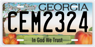 GA license plate CEM2324