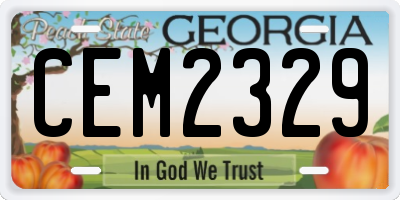 GA license plate CEM2329