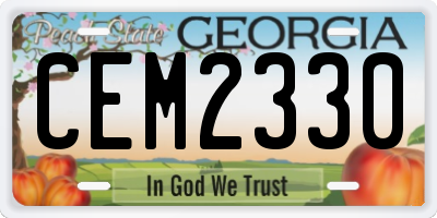 GA license plate CEM2330