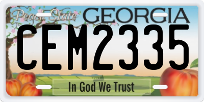 GA license plate CEM2335