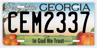 GA license plate CEM2337