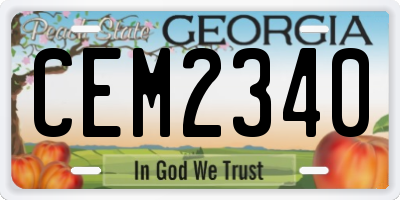 GA license plate CEM2340