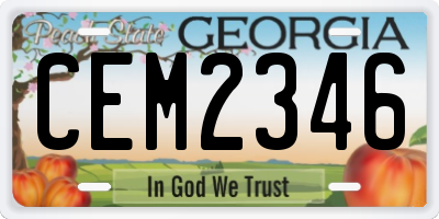 GA license plate CEM2346