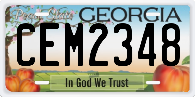 GA license plate CEM2348
