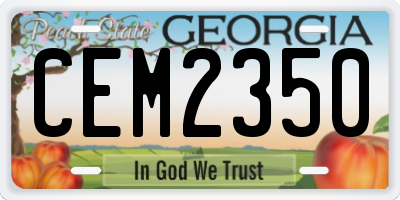 GA license plate CEM2350