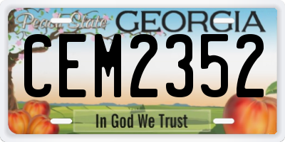 GA license plate CEM2352