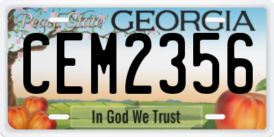 GA license plate CEM2356