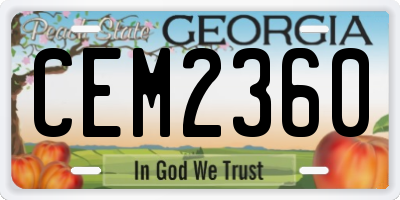 GA license plate CEM2360