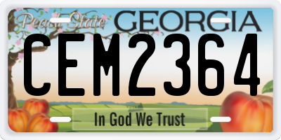 GA license plate CEM2364