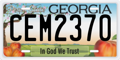 GA license plate CEM2370