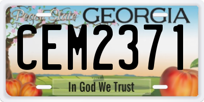 GA license plate CEM2371