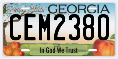 GA license plate CEM2380