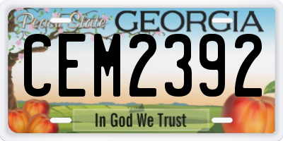 GA license plate CEM2392