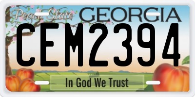 GA license plate CEM2394