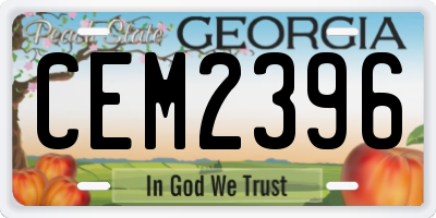 GA license plate CEM2396