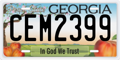 GA license plate CEM2399