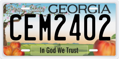 GA license plate CEM2402