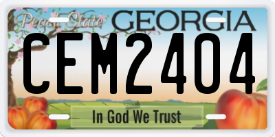 GA license plate CEM2404