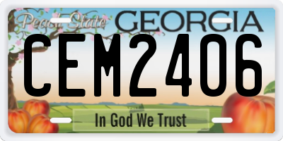 GA license plate CEM2406