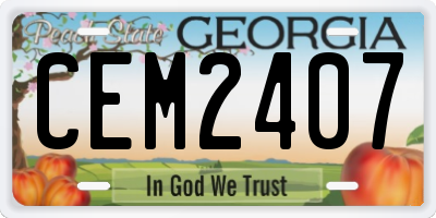 GA license plate CEM2407