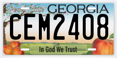 GA license plate CEM2408