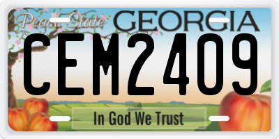 GA license plate CEM2409