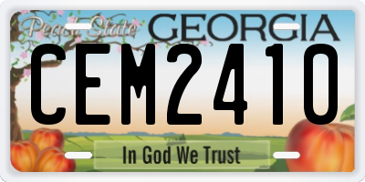 GA license plate CEM2410