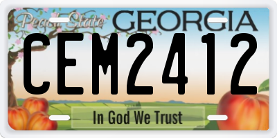 GA license plate CEM2412