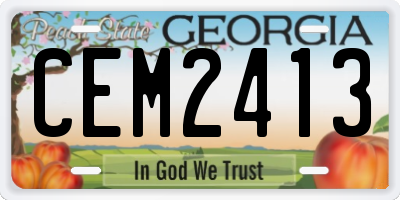 GA license plate CEM2413