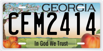 GA license plate CEM2414