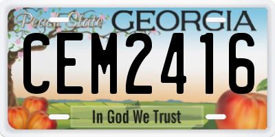 GA license plate CEM2416