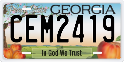 GA license plate CEM2419