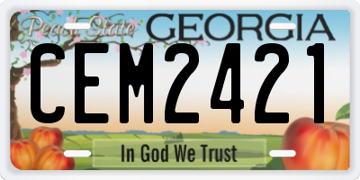 GA license plate CEM2421