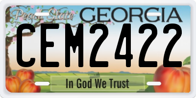 GA license plate CEM2422