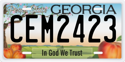 GA license plate CEM2423