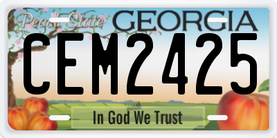 GA license plate CEM2425