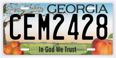 GA license plate CEM2428